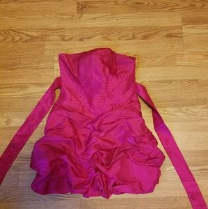 Pink strapless prom dress